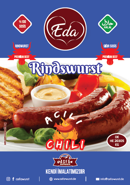 Halal-Rindfleischwürstchen mit Chilischoten – Scharfe BBQ-Rindfleischwürstchen